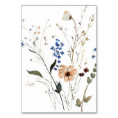Elegante Floral Dusty Blue doop Kaart (Achterkant)