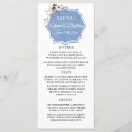 Elegante Floral Dusty Blue doop Menu