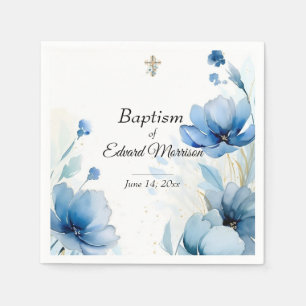 Elegante Floral Dusty Blue doop Servet