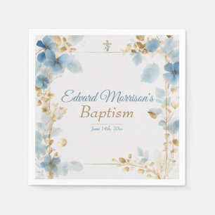 Elegante Floral Dusty Blue doop Servet