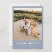 Elegante Floral Dusty Blue Herbal Boho Wedding Kaart (Achterkant)