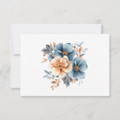Elegante Floral Dusty Blue Terracotta bruiloft RSVP Kaartje (Achterkant)