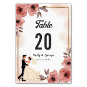 Elegante Floral Dusty Roos bruid en bruidegom brui Kaart (Achterkant)