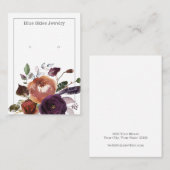 Elegante Floral Earring Display Kaart Visitekaartje (Voorkant / Achterkant)