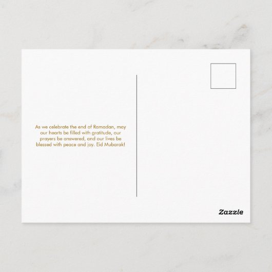 Elegante Floral Eid al-Fitr Groet Briefkaart (Achterkant)