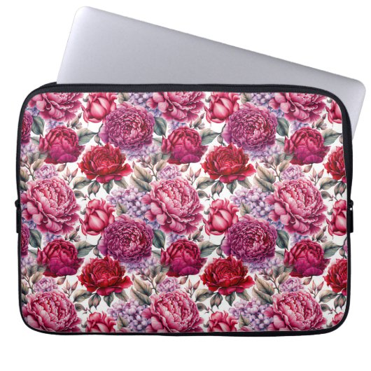 Elegante Floral Electronics Bag Laptop Sleeve (Voorkant)