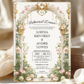 Elegante Floral en Gold Arch repetitie diner Kaart