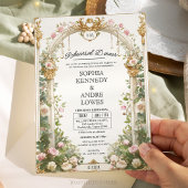 Elegante Floral en Gold Arch repetitie diner Kaart