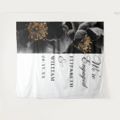 Elegante Floral Engagement Party Foto Achtergrond Wandkleed (Voorkant (horizontaal))