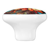 Elegante floral faux gebrandschilderd glas keramische knop (Zijkant)