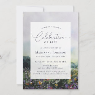 Elegante Floral Field Viering van het Leven Kaart