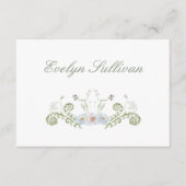 Elegante Floral Flat Place Card (Voorkant)