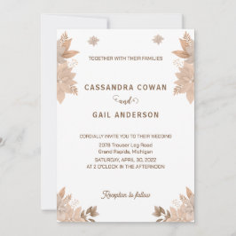 Elegante Floral Flyer bruiloft uitnodiging