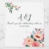 Elegante Floral Food and Beverage Label Set Wijn Etiket (Enkel label)