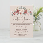 Elegante Floral Foster Care Baby/Kinderdouche Kaart (Staand voorkant)