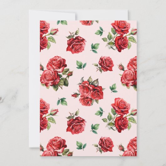 Elegante Floral Galentine's Dinner Party Rode Roze Kaart (Achterkant)