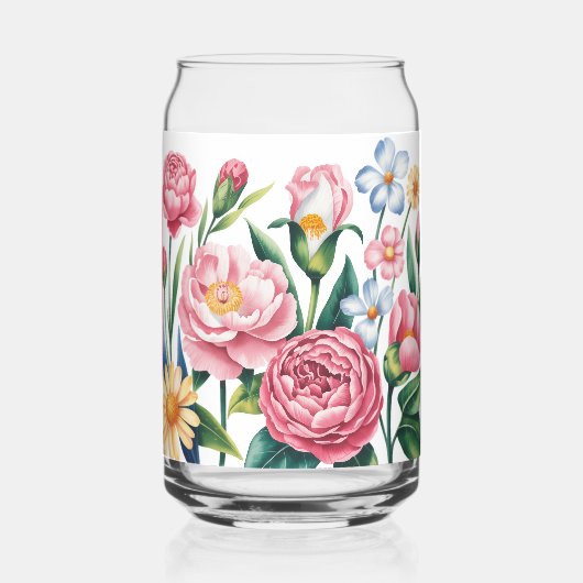 Elegante Floral Garden Drinkware set Blikvorm Glas (Achterkant)