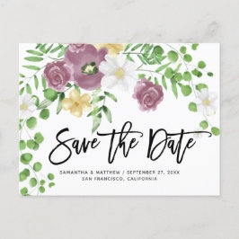 Elegante Floral Garden Spring Wedding Save the Dat Briefkaart