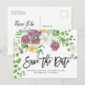 Elegante Floral Garden Spring Wedding Save the Dat Briefkaart (Voorkant / Achterkant)