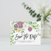 Elegante Floral Garden Spring Wedding Save the Dat Briefkaart (Staand voorkant)