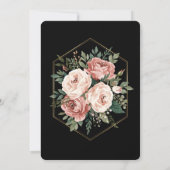 Elegante Floral geometrische bruiloft uitnodiging (Achterkant)