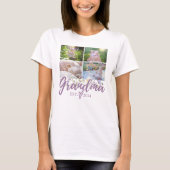 Elegante Floral gepersonaliseerde oma foto T-shirt (Voorkant)