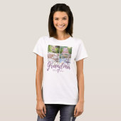 Elegante Floral gepersonaliseerde oma foto T-shirt (Voorkant volledig)