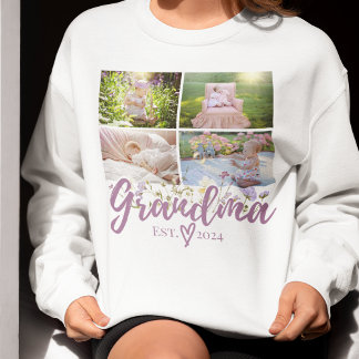 Elegante Floral gepersonaliseerde oma foto Trui
