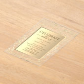 Elegante Floral Gold bruiloft receptie Acryl Uitnodigingen (Laagn)