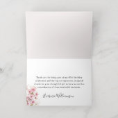 Elegante Floral Gold Foil Verjaardagsfeest Dank u Folie Wenskaart (Binnenlaag)