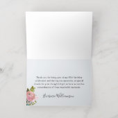 Elegante Floral Gold Foil Verjaardagsfeest Dank u Folie Wenskaart (Binnenlaag)