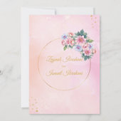 Elegante Floral Goud Lijst Islamitische Moslim bru Kaart (Achterkant)