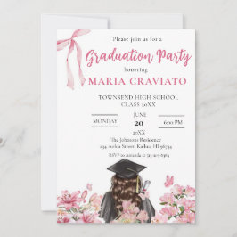 Elegante Floral Graduation Party Uitnodiging