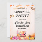 Elegante Floral Graduation Party Uitnodiging (Voorkant)