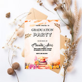 Elegante Floral Graduation Party Uitnodiging