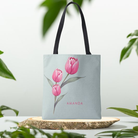 Elegante Floral Green Trendy Chic Stijlvolle Canva Tote Bag