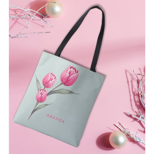 Elegante Floral Green Trendy Chic Stijlvolle Canva Tote Bag