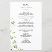 Elegante Floral Green Wedding Budget Menu (Voorkant)