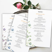 Elegante Floral Green Wedding Budget Menu