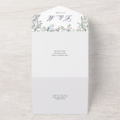 Elegante Floral Greenery Cascade bruiloft All In One Uitnodiging (Buitenkant)