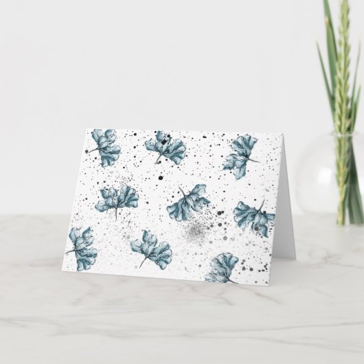 Elegante Floral Grunge Kaart (Voorkant)