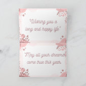 Elegante Floral Happy Birthday Kaart – gepersonali (Binnen)