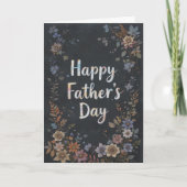 Elegante Floral Happy Fathers Day Classic Kaart (Voorkant)