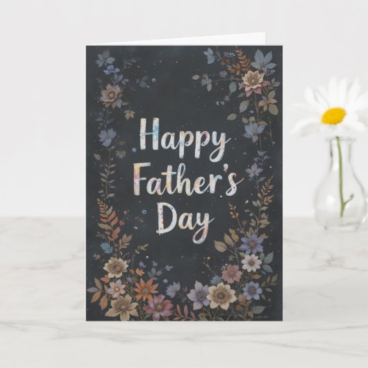 Elegante Floral Happy Fathers Day Classic Kaart (Kleine Plant)