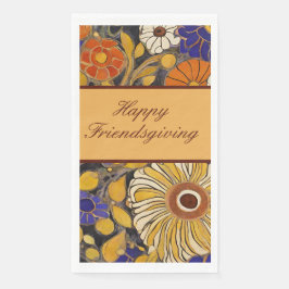 Elegante Floral Happy Friendsgiving Servet