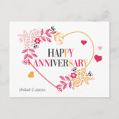 Elegante Floral Happy Jubileum Kaart (Voorkant)