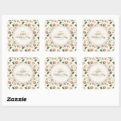 Elegante Floral Happy Moederdag Sticker Seal (Vel)