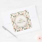 Elegante Floral Happy Moederdag Sticker Seal (Envelop)