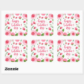Elegante Floral Happy Valentijnsdag Sticker Seal (Vel)