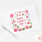 Elegante Floral Happy Valentijnsdag Sticker Seal (Envelop)
